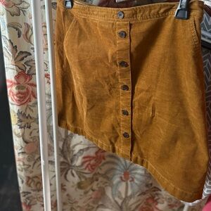 J. Crew Asymmetrical Skirt in Mustard Brown